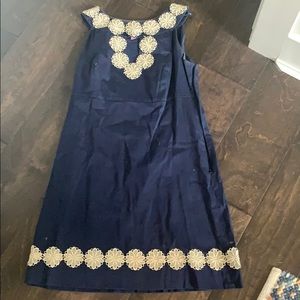 Lilly Pulitzer navy/gold dress